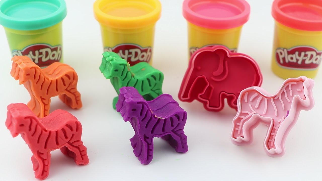 Learn Colors with 7 Color Play Doh and Horse Animals Molds  Surprise Toys LOL PJ Masks Chupa Chups