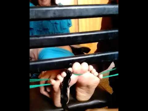 Mom/daughter feet tickling