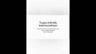 Tugas individu kewirausahaan