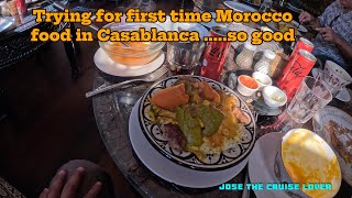 "First Time Trying Moroccan Food in Casablanca! 🇲🇦🍽️ | Traditional Street & delicious food"