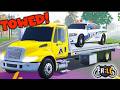 N00B plays-🚔POLICE OFFICER ROLE in RANDOM PRIVATE SERVER- GOT CAR TOWED! | ER:LC Roleplay