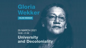 ‘Webinar University and Decoloniality | by Gloria Wekker | #Blindspots’