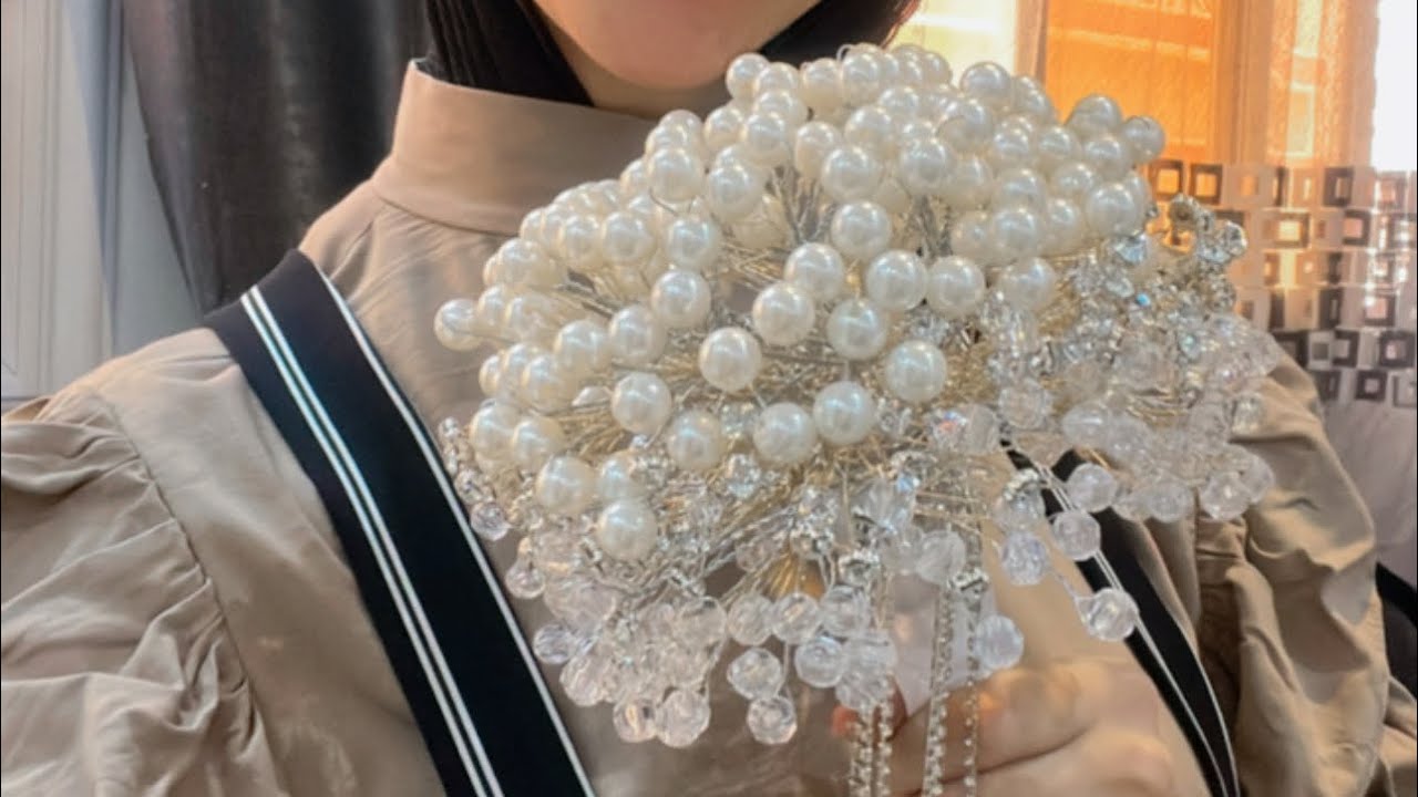 طريقه تجميع بوكيهات الورد الالماظ و الكريستال و اللولي بطريقه سهله و تعديل الاخطاء وعمل بوكيه عروسه