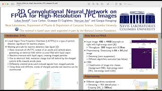 2d convolutional neural network on fpga for high-resolution tpc images