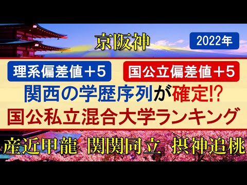 【2022年】関西地方国公私立･文理混合大学ランキング【京都大･大阪大･神戸大･同志社大･関西大･立命館大･関西学院大･近畿大･龍谷大･京都産業大･甲南大･大阪公立大･関関同立･産近甲龍･摂神追桃】