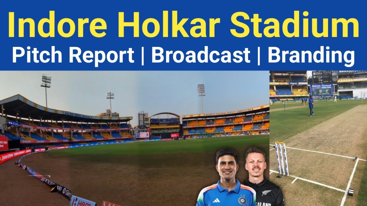 Indore Holkar Cricket Stadium Pitch Report Ind vs Nz 3rd Odi | Broadcast & Brandings Work Done