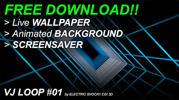 FREE DOWNLOAD!! - Live Wallpaper & Background - VJ LOOP 01 - 4K - Rectangular Wireframe Tunnel