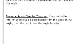 5-2 Bisectors in Triangles