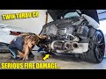 Tearing Down my FIRE DAMAGED Twin Turbo C8 Corvette... don't tell insurance...