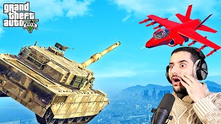 دبابة تتحدى طائرة في سماء لعبة جي تي أي 5 | GTA V Fails & Wins Compilation