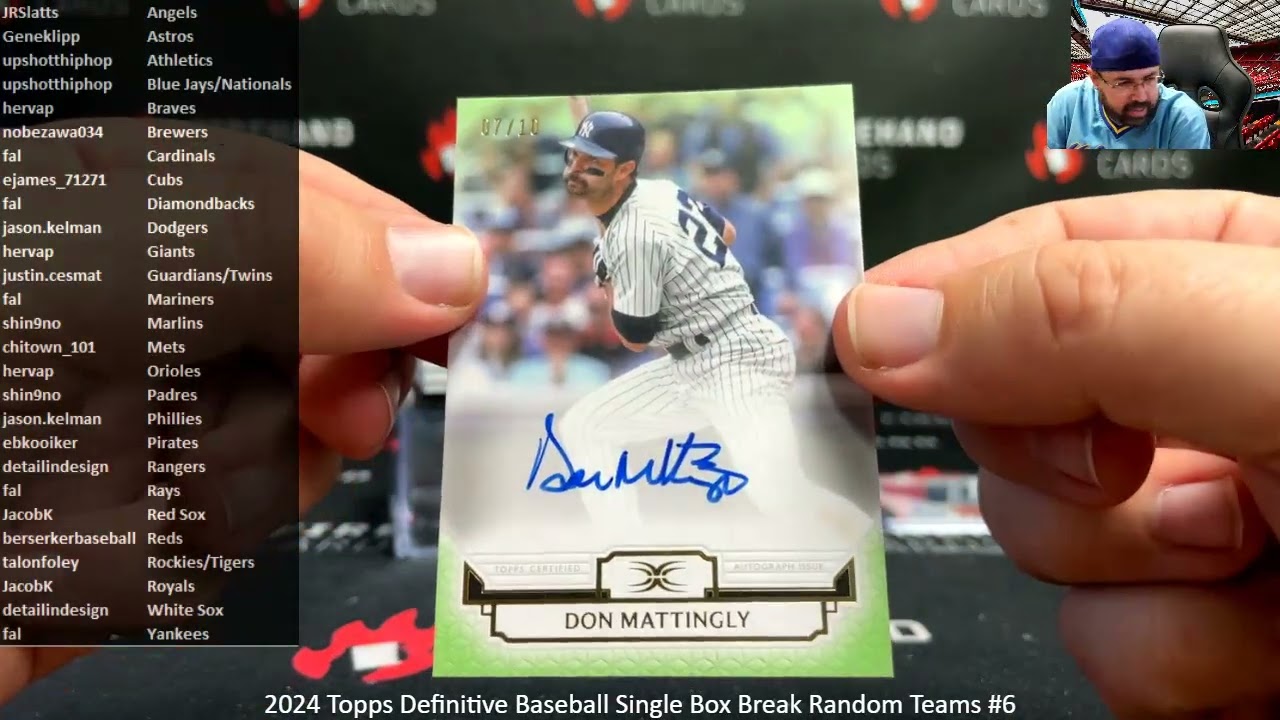 10/4/2025 2024 Topps Definitive Baseball Single Box Break Random