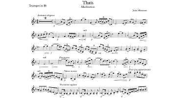 Trumpet Play-Along - Meditation from Thaïs (Jules Massenet) with sheet music