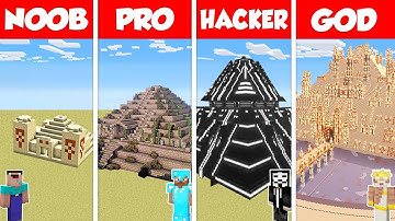 Minecraft Battle: NOOB vs PRO vs HACKER vs GOD: SAND DESERT HOUSE BASE BUILD CHALLENGE / Animation