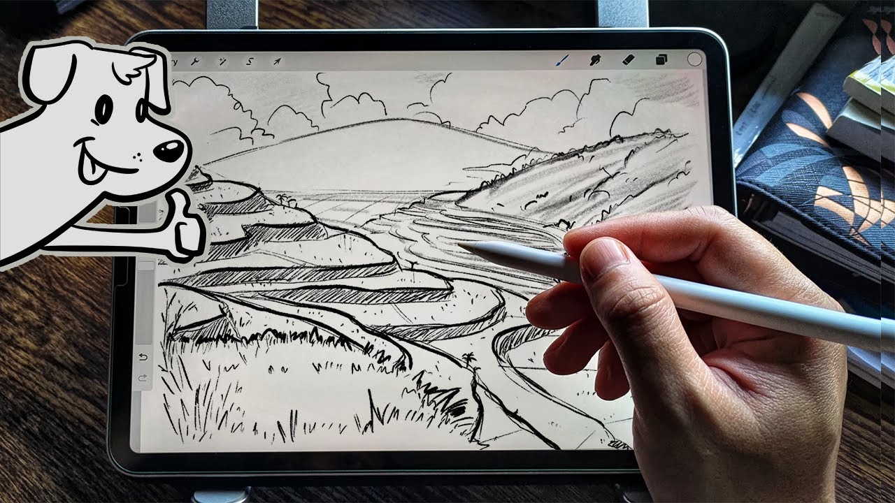 How to draw rice terraces - Easy Drawing Tutorial - YouTube