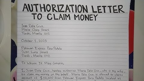 How To Write An Authorization Letter to Claim Money Step by Step Guide | Writing Practices