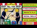 PE GAMES - SHOP TILL YOU DROP Fitness Game K-5 (Locomotor Skills) #pegames #peteacher #physed