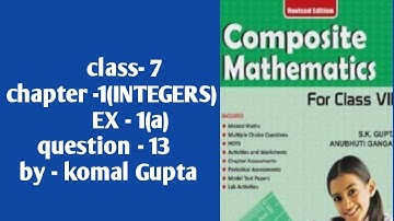 Ex-1(a) Q.13 self practice chapter 1 INTEGERS CBSE, NCERT #komalgupta #youtubeshorts