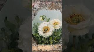 Honey bee and anemones #stillife #botanicalart #painting #anemones