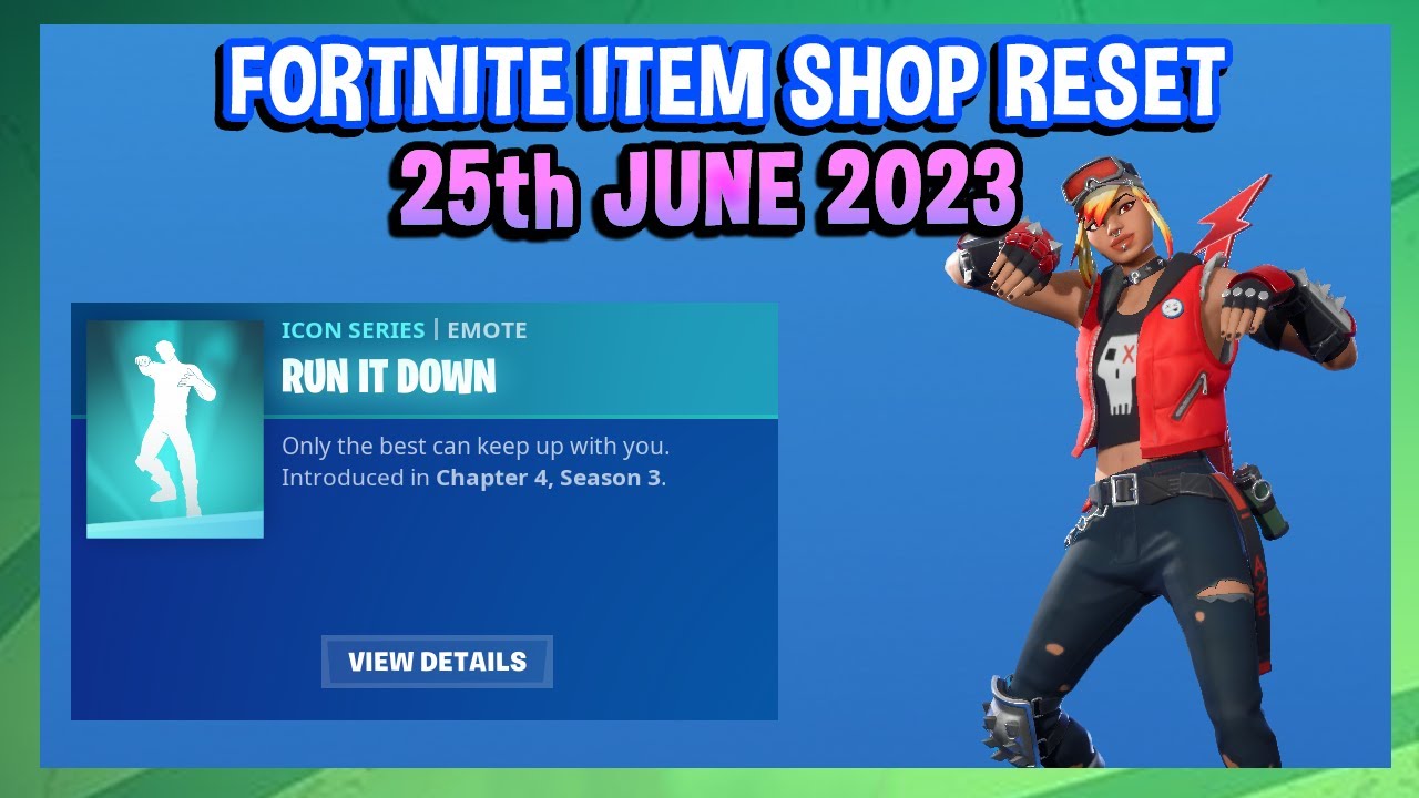 *NEW* RUN IT DOWN ICON EMOTE! (Fortnite Item Shop Reset 25th June 2023