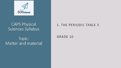 The periodic table 3