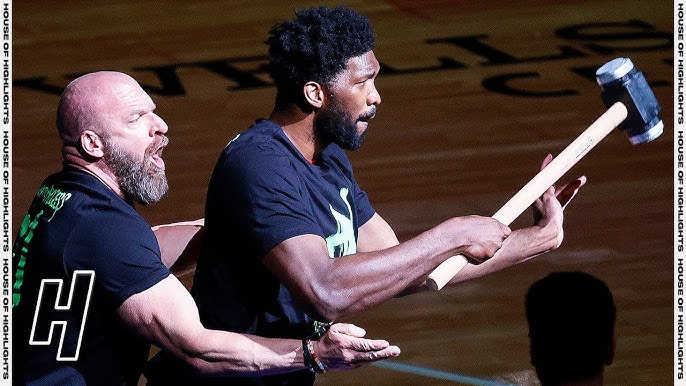 Triple H joins NBA All-Star Joel Embiid to ring 76ers' Liberty Bell 