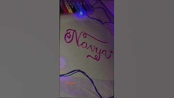 Navya name calligraphy ✨ Comment down your name 👇🪶✒️ #shorts #shortsfeed #youtubeshorts #trending