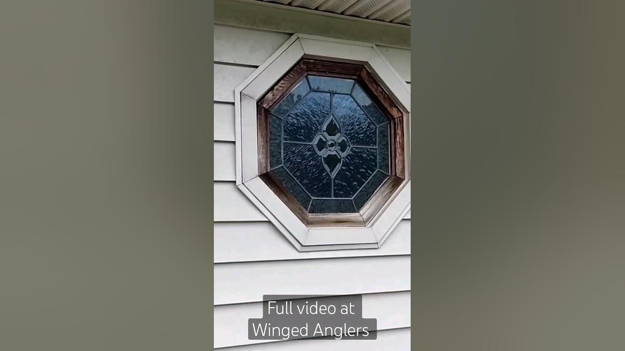Before and after of a vinyl replacement octagon window in a bathroom