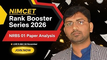 NIMCET 2026 Online Paper Analysis | NRBS-01 | Run Tutorials Varanasi | Full Explanation