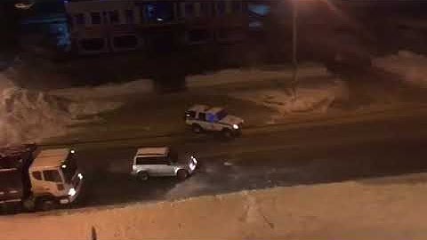 Погоня за угнанным автомобилем в Южно-Сахалинске