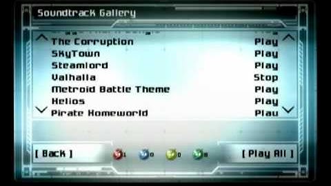 Metroid Prime 3: Corruption 100% Walkthrough Extra Part 3 - Soundtrack Gallery