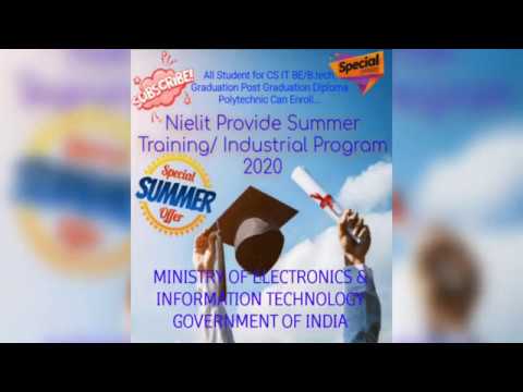 NIELIT Registration for Now Online Summer Training Courses/Industrial Programme 2020