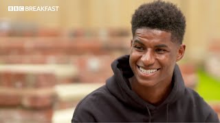 Marcus Rashford reacts to the new that his campaign for free school meals has succeeded.