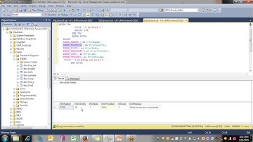 Exception Handling in SQL Server