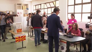 Presidential candidates vote in North Macedonia elections