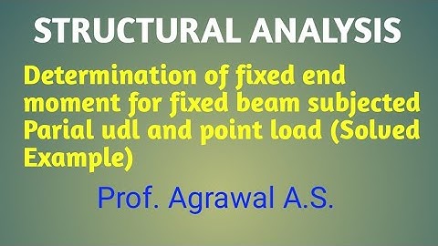 Lect-37#Derive fixed end moment of fixed beam subjected to partial udl & point load (Solved Example)