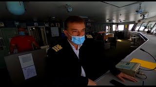 Fast ferries andros– Arrival and Departure from Andros port through the bridge (360ᵒ - degree video)
