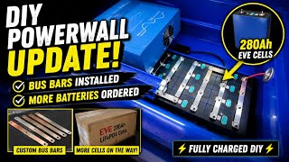 DIY POWERWALL UPDATE ⚡ Bus Bars Installed & More Batteries Ordered