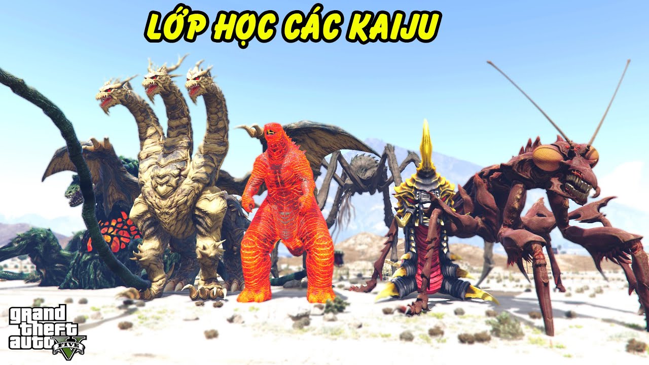 GTA 5 – Liên minh Kaiju 4 – Thầy giáo Godzilla và các học trò phóng xạ thế hệ mới | GHTG