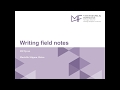 5B Writing field notes