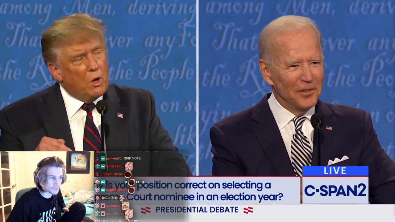 Xqc Reacts To First Presidential Debate Trump Vs Biden Youtube