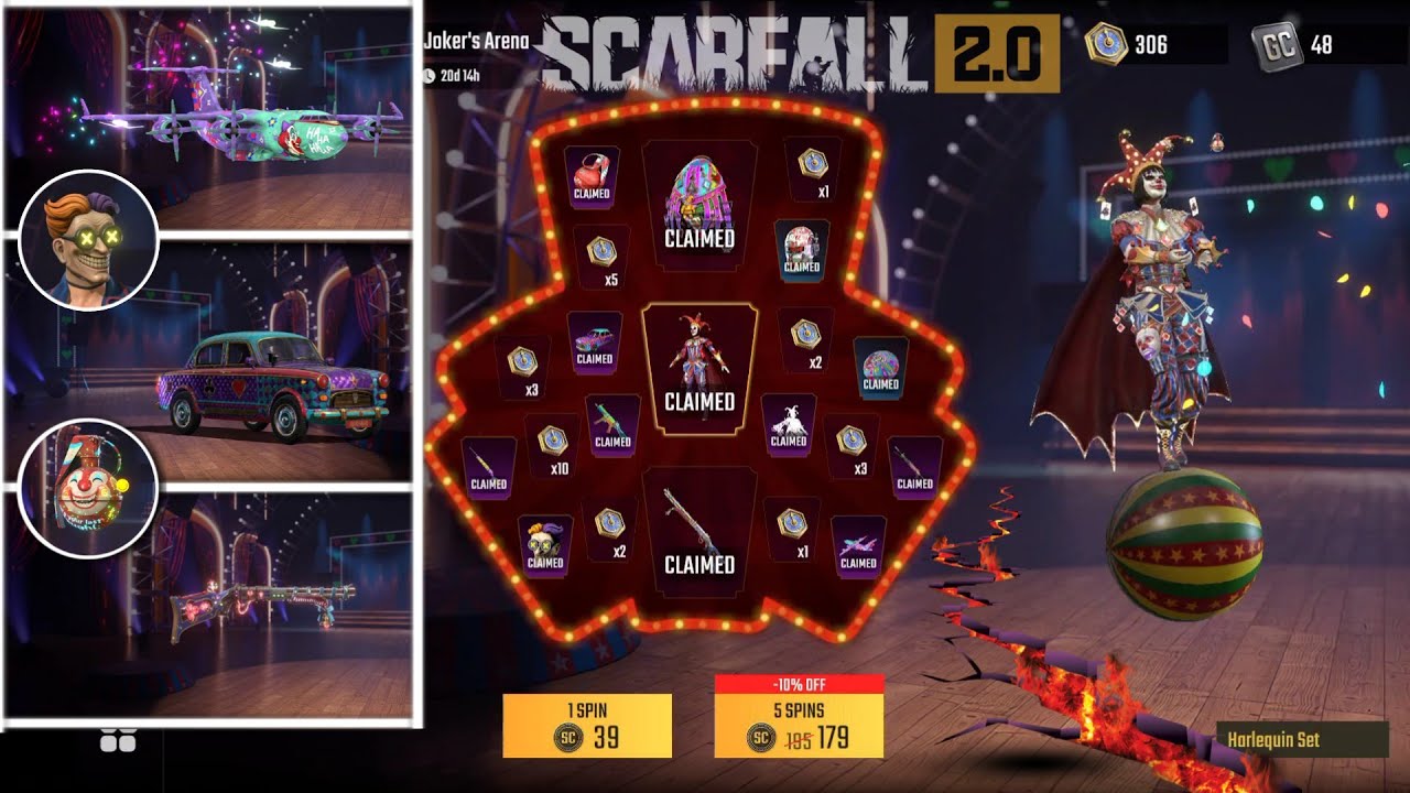 😱 Scarfall Joker Arena Spin Royale Event | All Items Full Reveal | Worth It or Not?