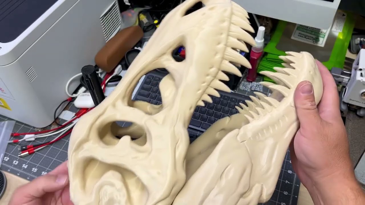 The 14" Large T-Rex Skull - 3D Printed Large! Perfect for your Work Study Desk or Office. 11 YouTube player
