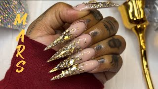 💍 Bling Nails! | Rhinestone Placement Tutorial | Champagne Cascade Nail Design 💅