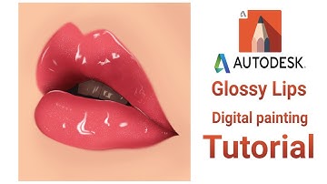 Super Glossy lip digital painting tutorial // Autodesk Sketchbook digital painting