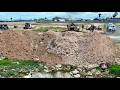 NEW Start! Filling a Flooded, Trash-Filled Area BY KOMATSU DOZER D53E Operation! Removing & TRUCKs