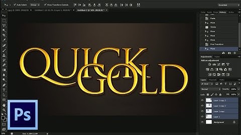 Photoshop Tutorial | Gold Text easy and simple | By littleldeashop