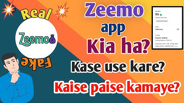 Chutkio👌Mein paise kamae!! 2022 ka Best self earning app/Daily earn₹500/Zeemo app sa kase pase kamai