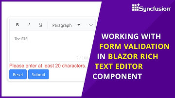 Working with Form Validation in Blazor Rich Text Editor Component