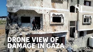 Drone footage shows destruction in Gaza