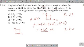 6.1 A square of side L meters lies in the x-y plane in a region, where the magnetic field is given